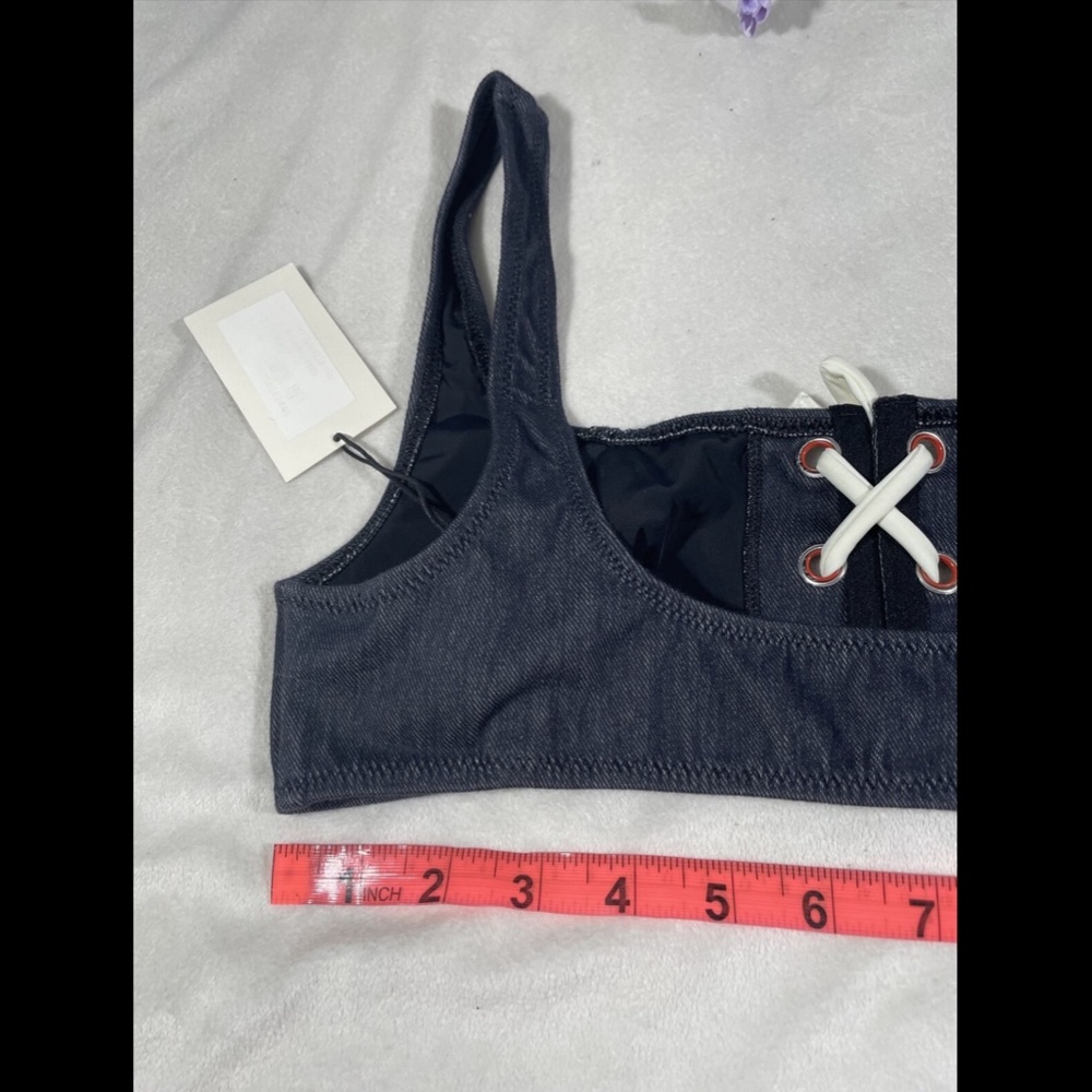 NWT $89 Solid & Striped Isabella‎ Lace Up Bikini Top in Denim [SZ Medium ] - Picture 12 of 12